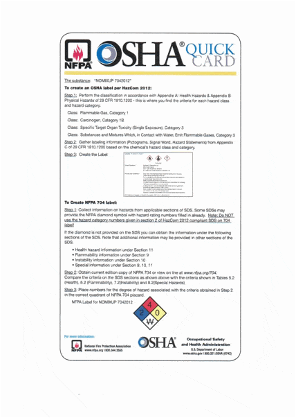 OSHA quick card example 2.