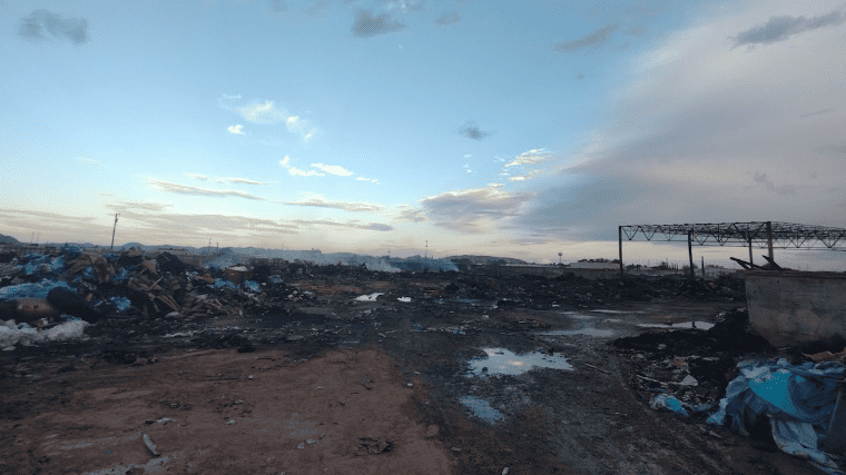 El Paso Recycling Center after the blaze