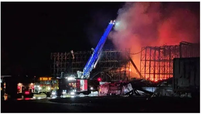 Photo of cold storage warehouse fire